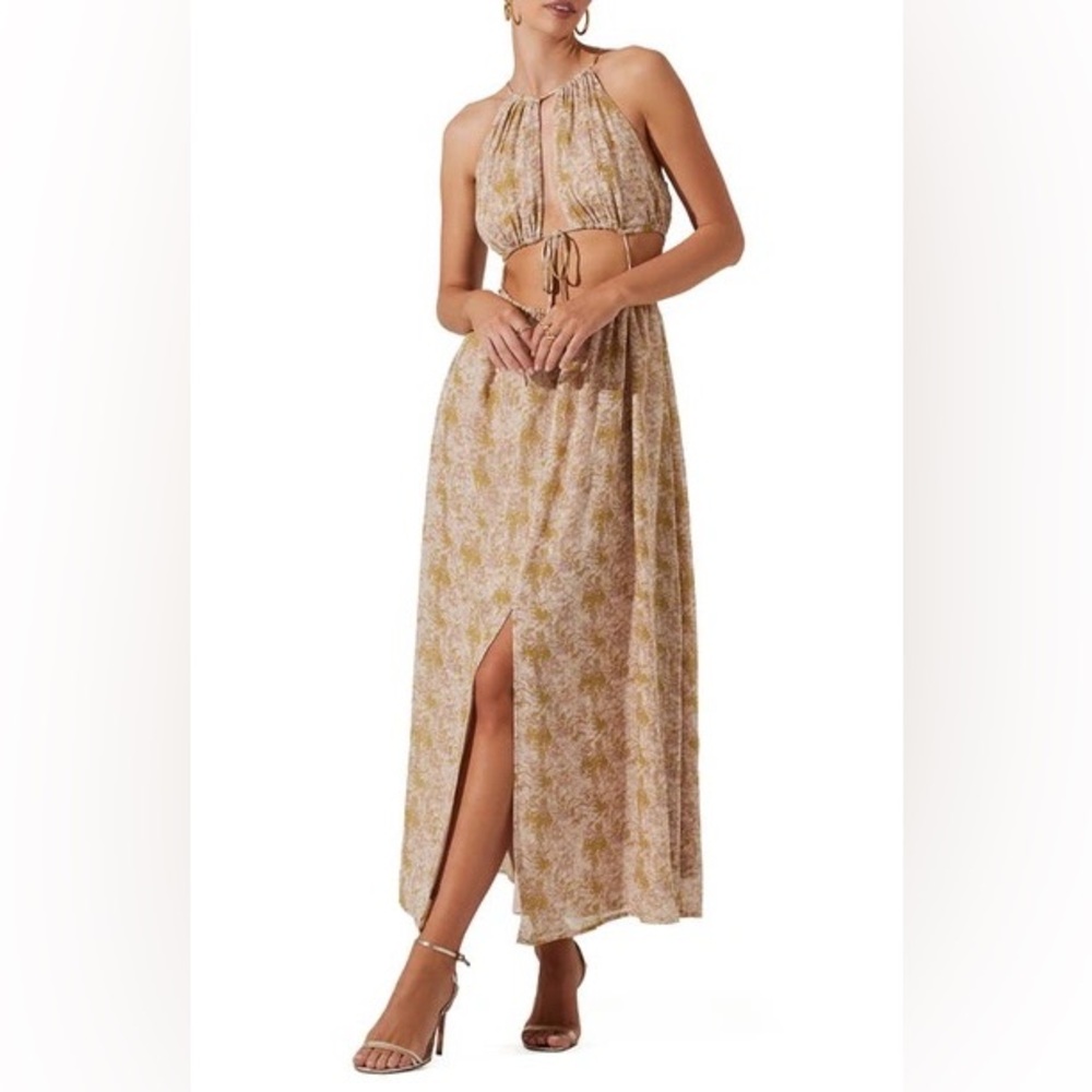 ASTR Cut-out halter dress